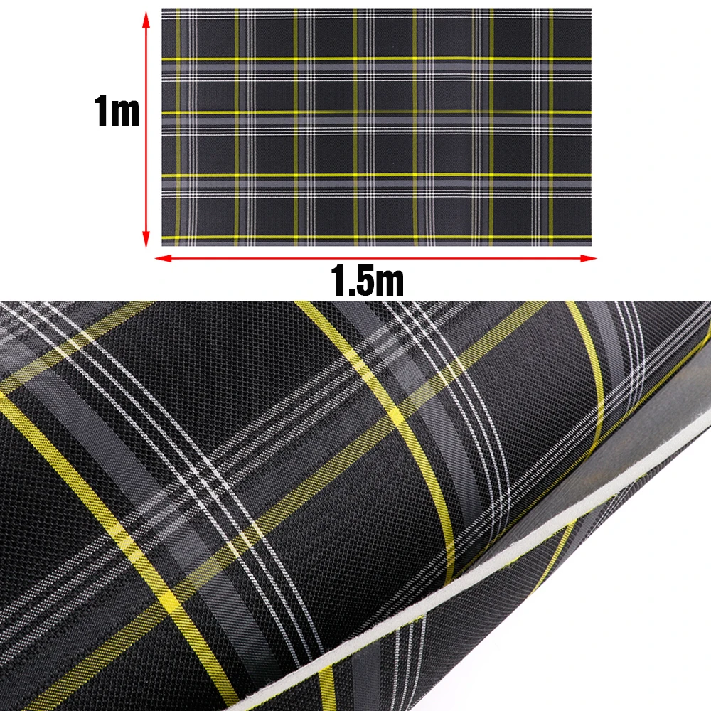 (1X1.5M) Zwart Plaid Interieur Seat Cover Doek Bekleding Stof voor MK7 VW Golf GTI MK1-K2 T1 T2 T3.etc