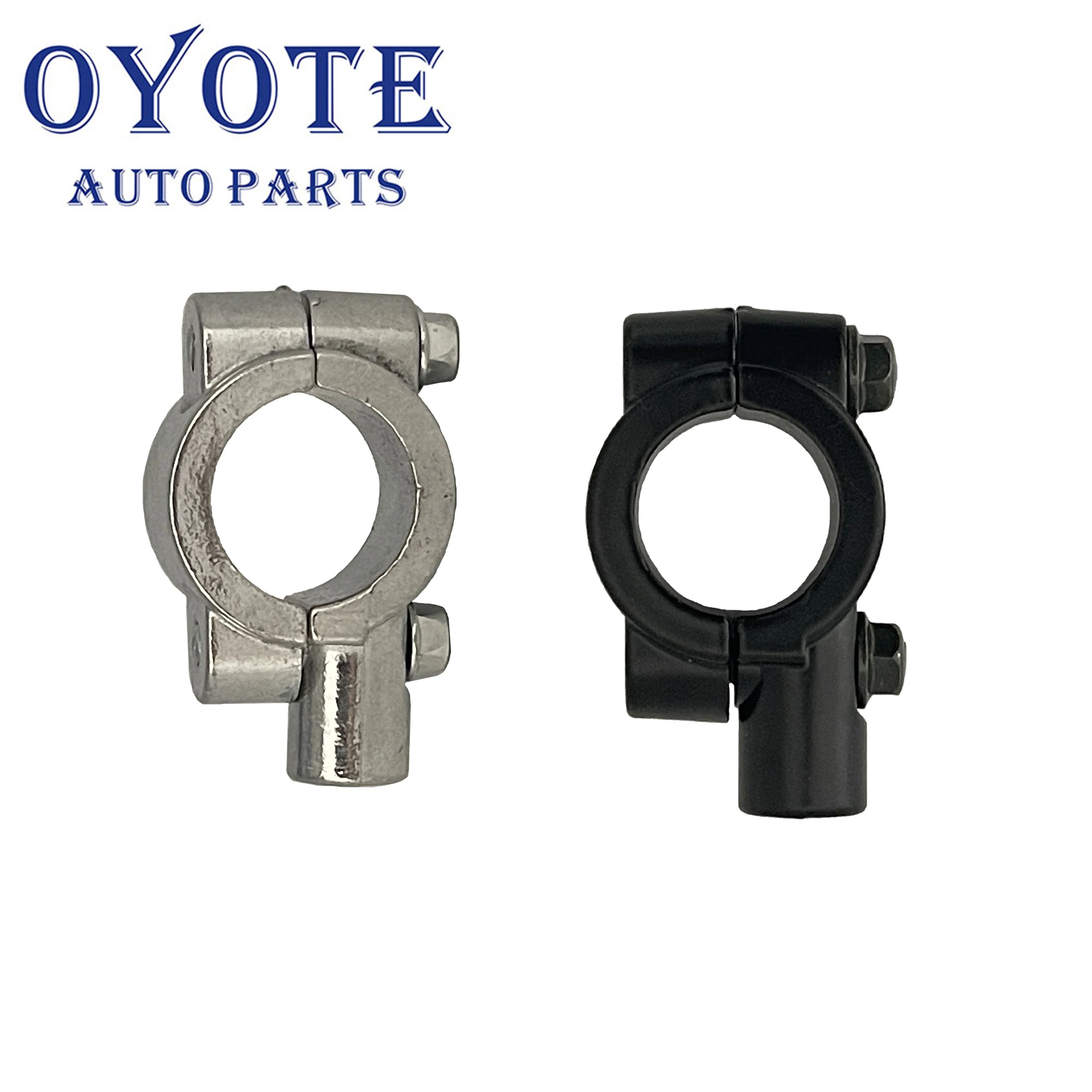 OYOTE 22mm/25mm Handlebar Bracket Clamp M8/M10 Thread Motorcycle Mirror Mount Clamp Rear View Mirror Holder Adapter Silver/Black