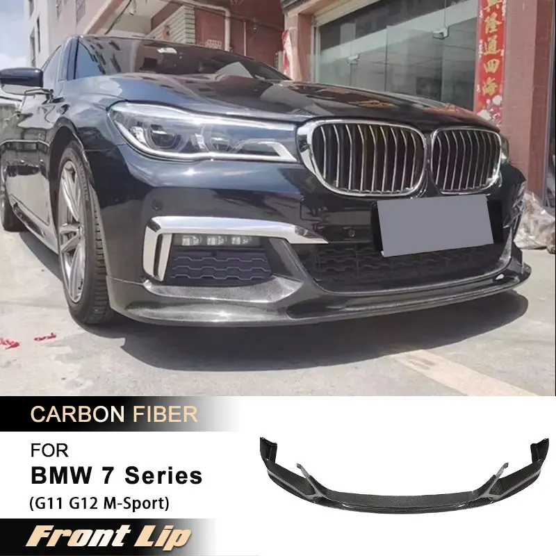 Car Front Bumper Lip Spoiler for BMW 7 Series G11 G12 M-Sport Sedan 2016-2018 Front Lip Splitters Chin Apron Carbon Fiber FRP