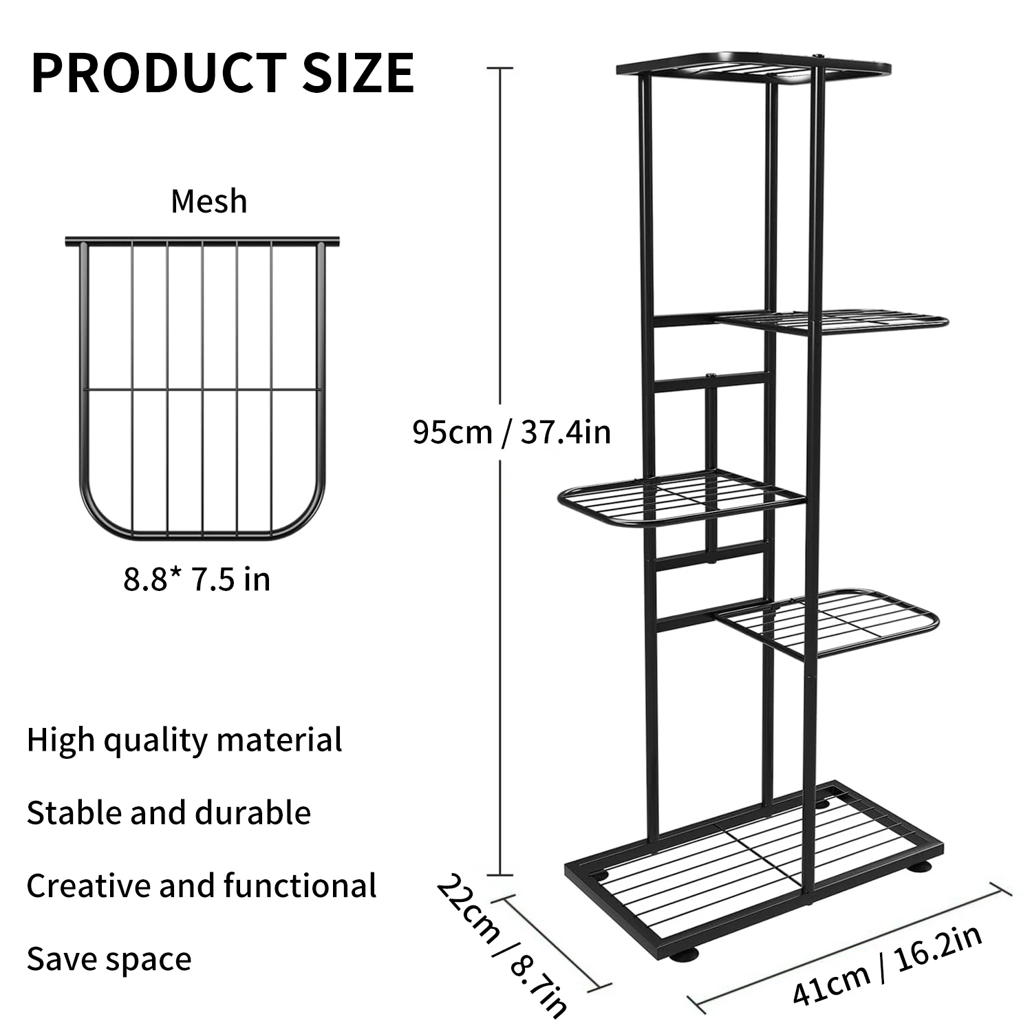 5 Floors 6 Potted Flower Stand Indoor Plant Shelf Metal Support Frame Garden Balcony Flower Pot Green Plant Home Decoration