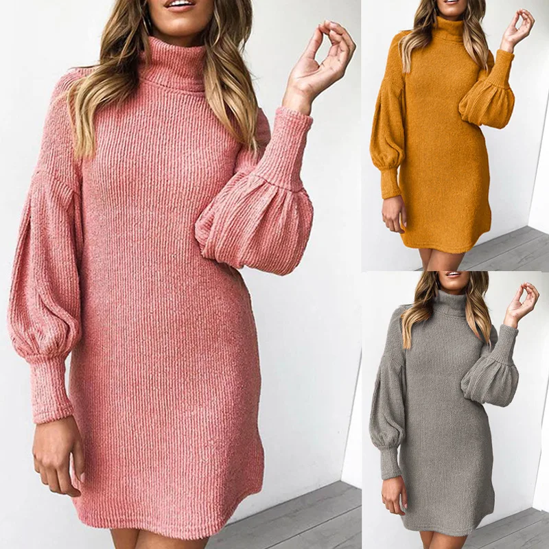 

2023 Autumn and Winter New Women's Fashion Thread Round Neck Long Sleeve Hip Dress Woman Clothing