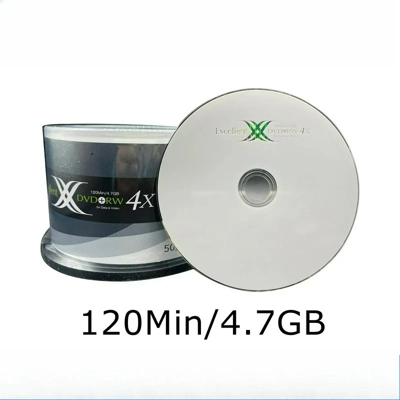 

Диски Ritek Excellent 1-4X DVD+RW перезаписываемые, пустые, 12 см, 120 мин, 4.7 ГБ, 50 шт. в коробке, для хранения данных и видео
