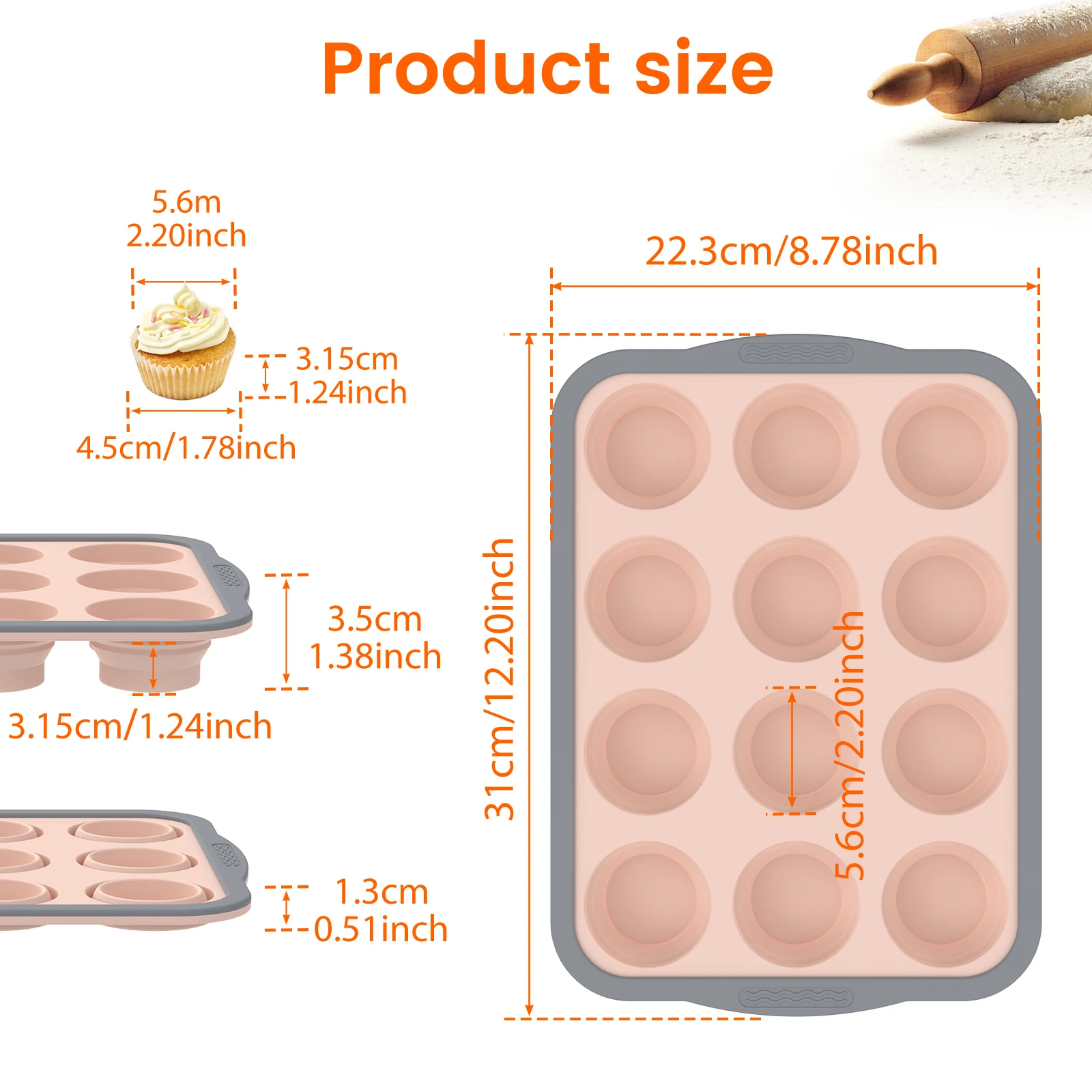 2/3개 실리콘 케이크 틀 6/12구 베이킹 트레이 논 - Muffin Tin Nonstick 리뷰 및 가격