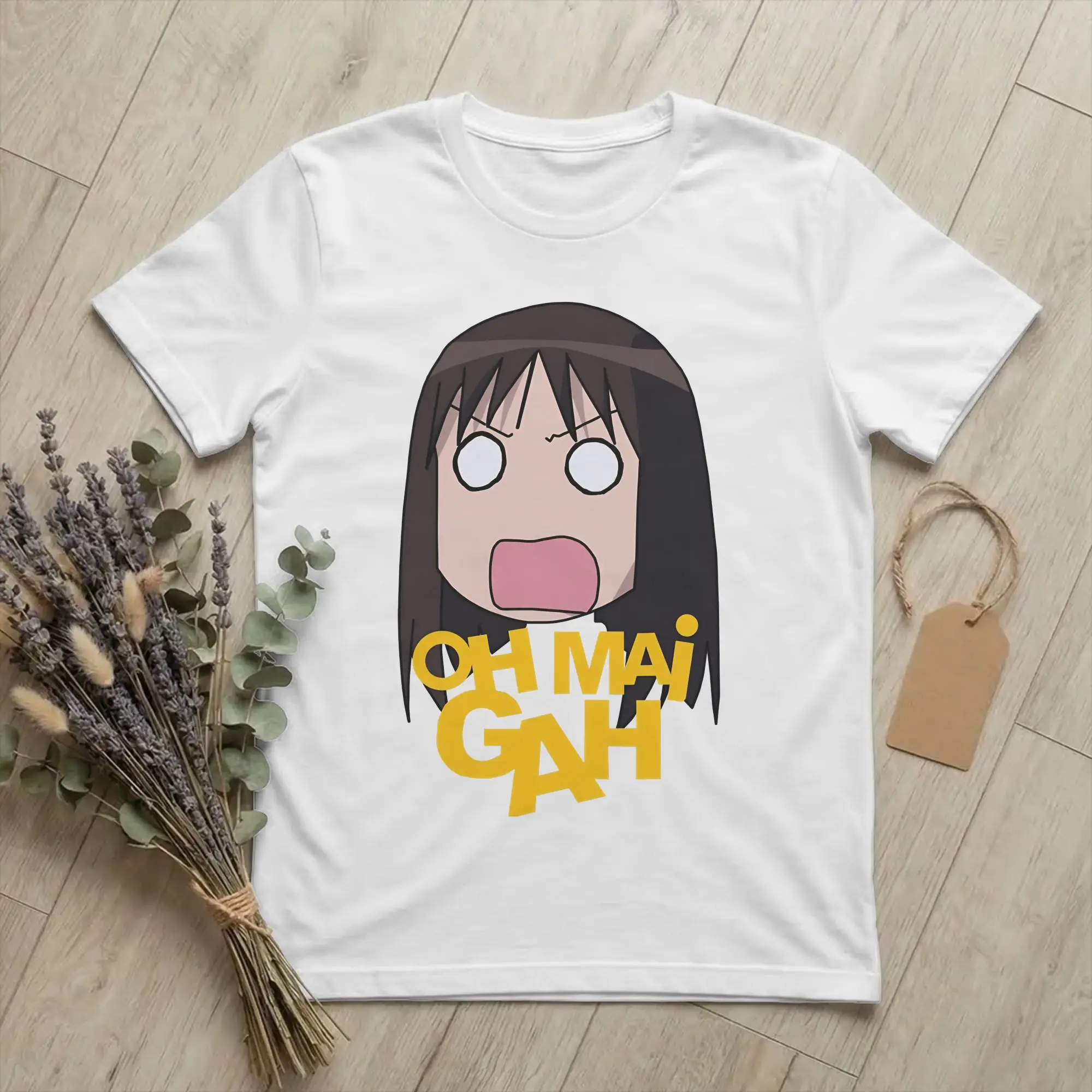Priting Oh Mai Gah Azumanga Daioh  T-Shirt Unisex 100%Cotton Short Sleeve  Round Neck Summer Top Tee