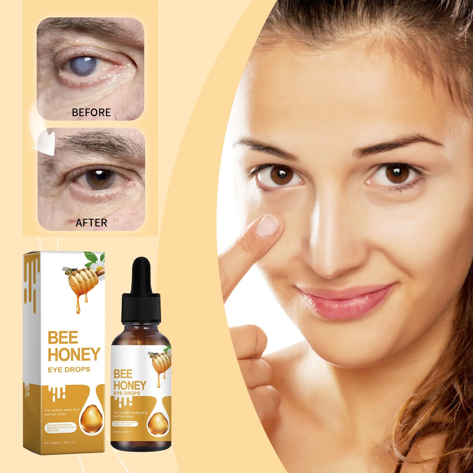 Honey For Eye, Honey Eye Drops, Bee Honey For Eye, Stingless Bee Honey Eye Drops（50ml）