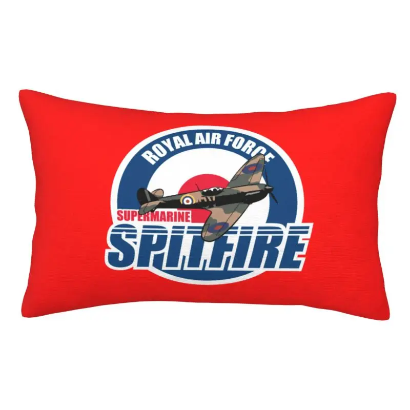 Custom Spitfires Patch Royal Air Force Cushion Cover Polyester Supermarine Airplane WW2 War Plane Pilot Aircraft Pillowcase for