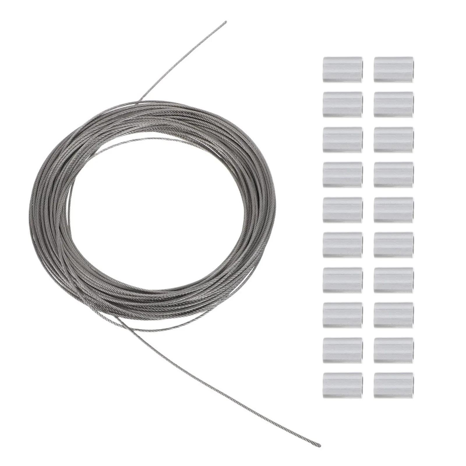 10 メートル 304 ステンレス鋼ワイヤーロープ 2 ミリメートル亜鉛メッキ鋼ケーブル庭屋外セキュリティフェンス固定用ヘビーデューティ強力な引張