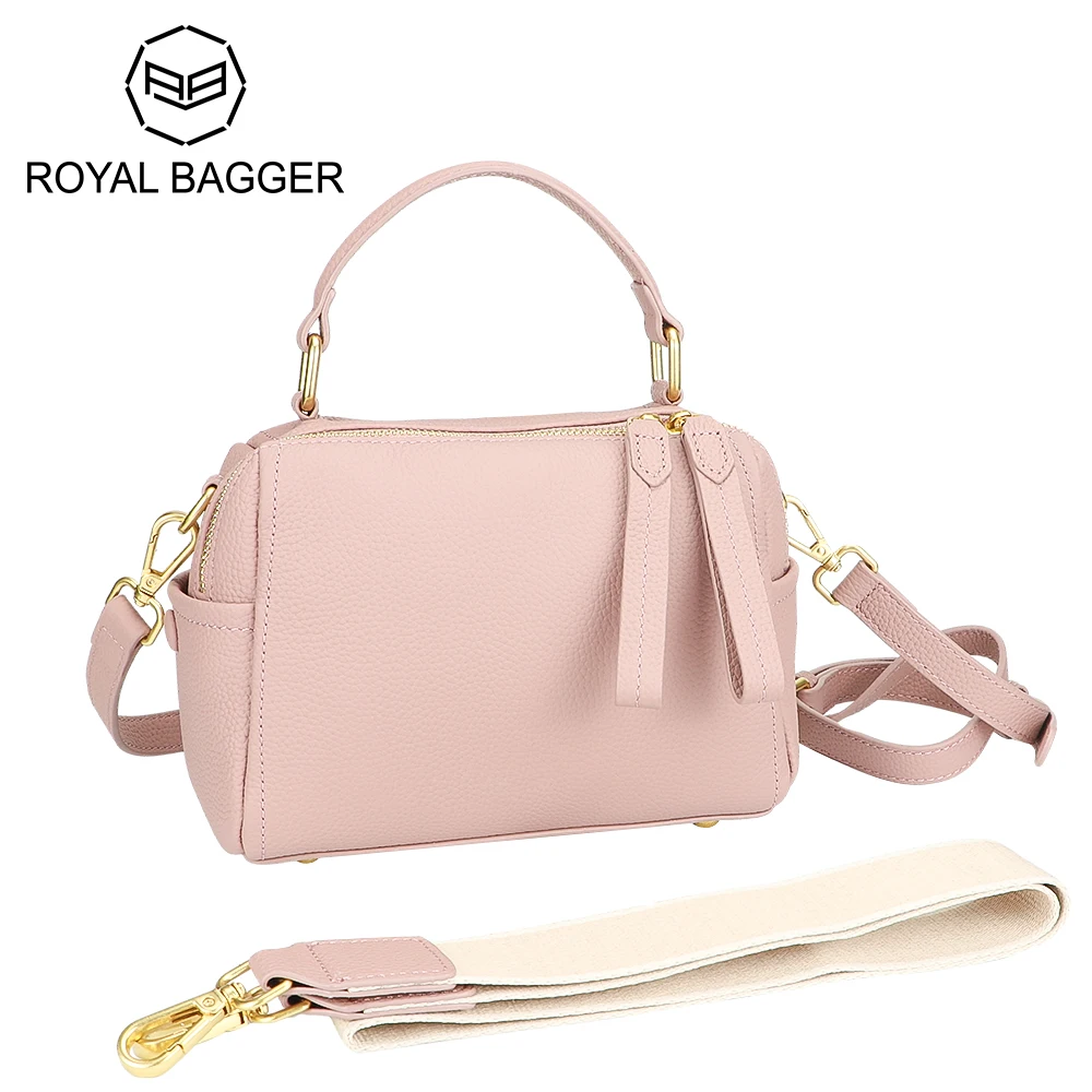 Royal Bagger Genuine Leather Handbag, Fashion Soft Leather Crossbody Bag, Women\'s Mini Zipper Shoulder Purse 1604