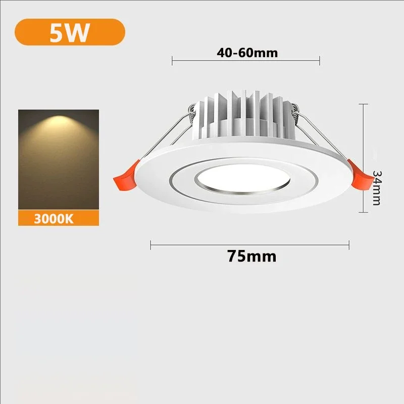 10-30Pack LED Downlight 220V Recessed Round Ceiling Dowm Light Bedroom Indoor Living Room For Home Decor Lighting Spot Lamp