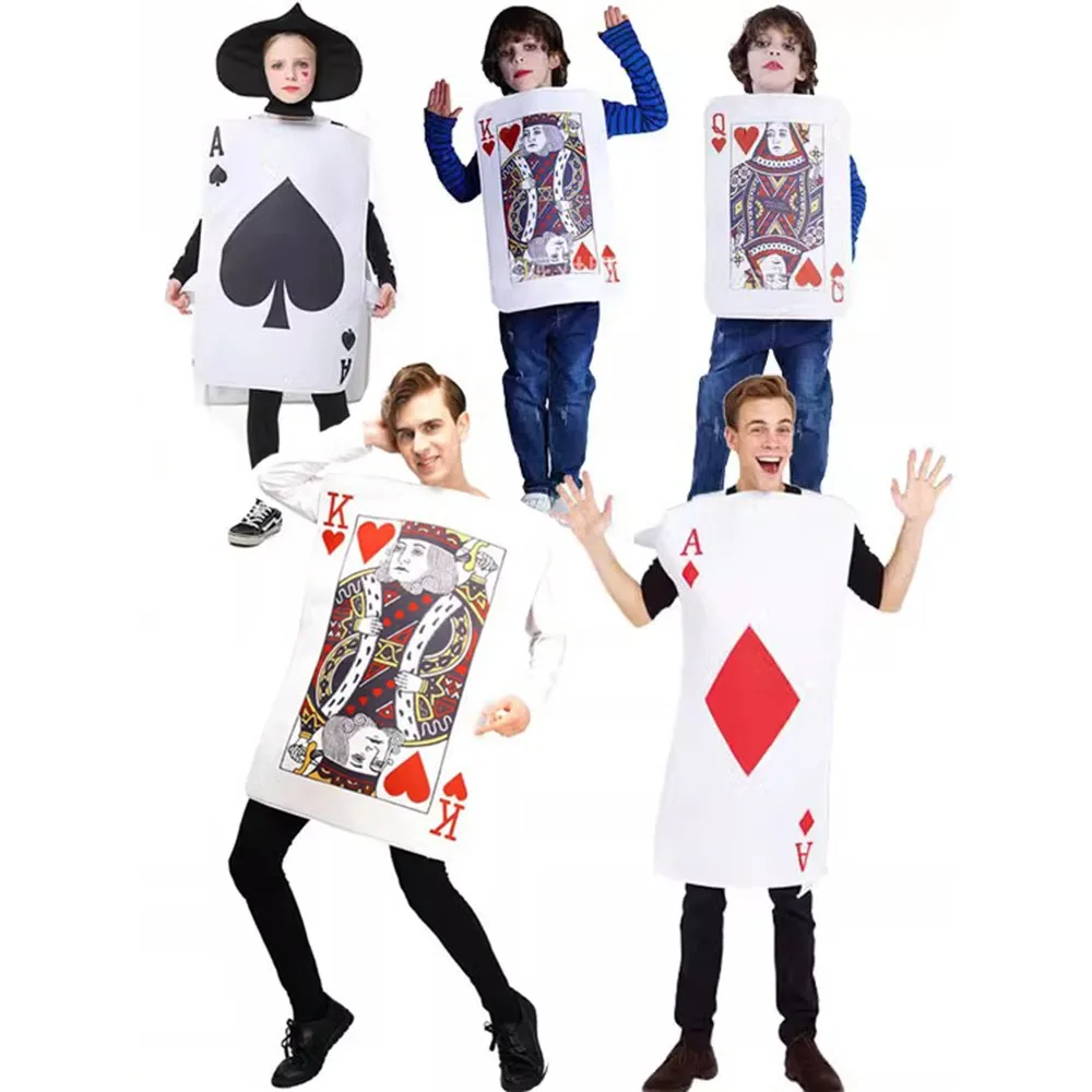 

loween Poker Costume Red Heart K Diamond Bla Ace Stage Performance Props Cosplay Performance Women's Ethnic Faion