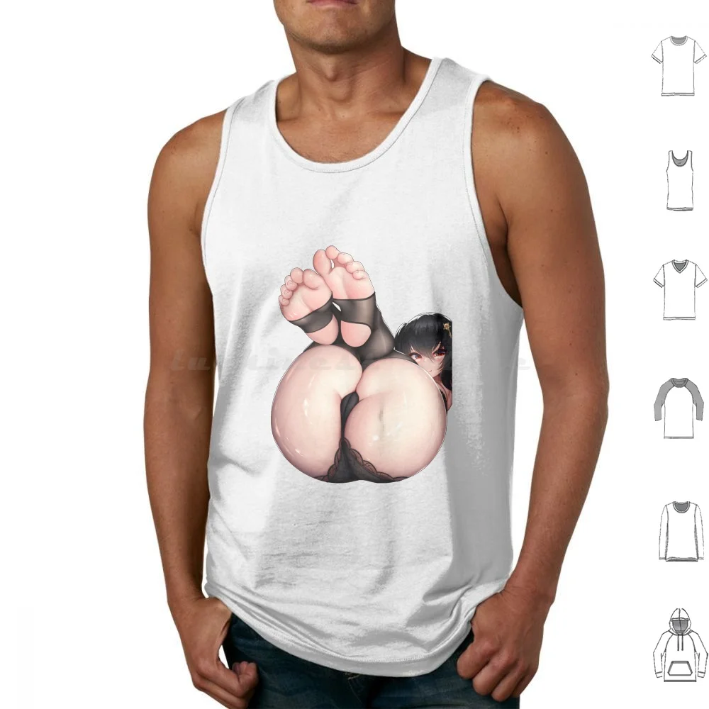 Sexy Azur Lane-Taihou Tank Tops Print Cotton Azur Lane Game Anime Sexy Girl Manga Hot Hentai Ecchi Japan Cute Waifu Lewd