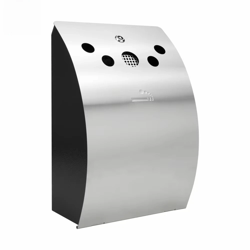 

Stainless Steel Wall Mount Outdoor Ashtray Hotel Cigarette Butt Receptacle Dust Bin for Cigarette Ashes Premium Waste Bin