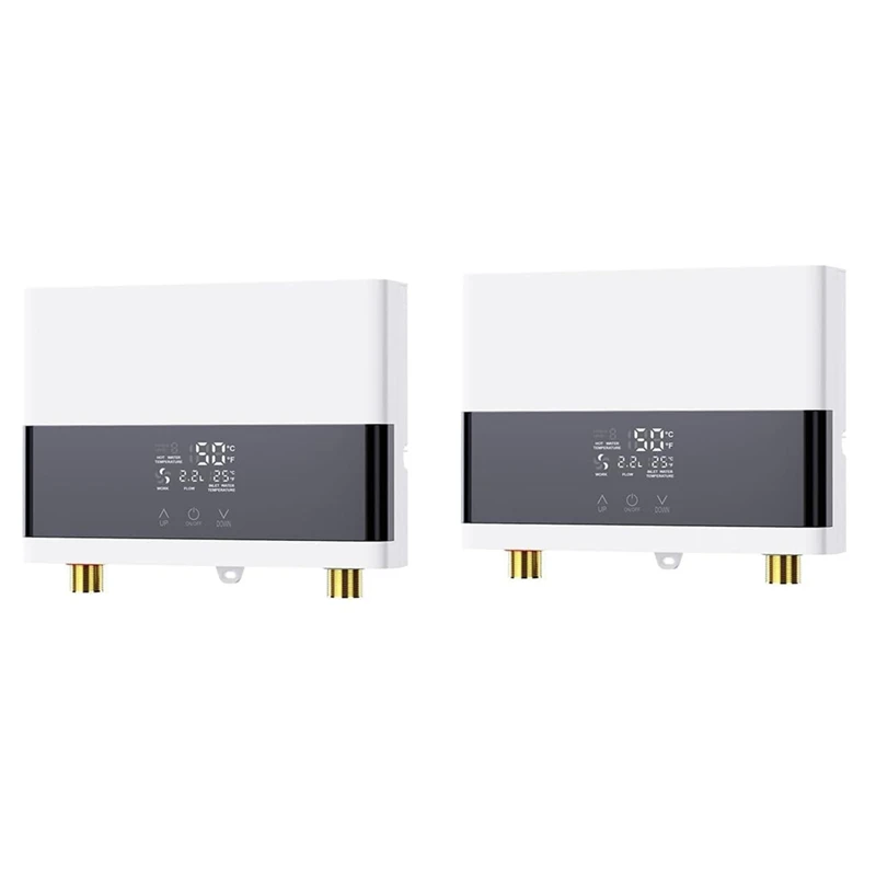 Calentador de agua AB43 eléctrico, calentador de agua caliente instantáneo con Control remoto, válvula reguladora de temperatura del agua pantalla táctil LCD