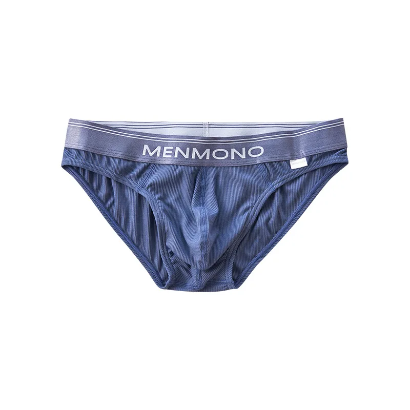 Ribbed Modal Bulge Brief Underwear Soft Breathable Comfortable Skinny Underpants Daily Wear Male Low-rise U Convex Pouch Panties