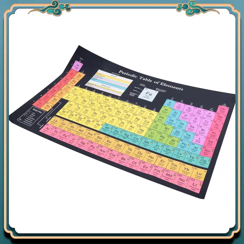(New)-1 PCS Periodic Table Science Poster With Real Elements, Black 24X16inch Chemical Periodic Table Poster Classroom Decoratio
