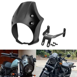 Matte Black Motorcycle Front Headlight Fairing Cover Mask For Honda Rebel CMX 300 500 CMX300 CMX500 2017-2021