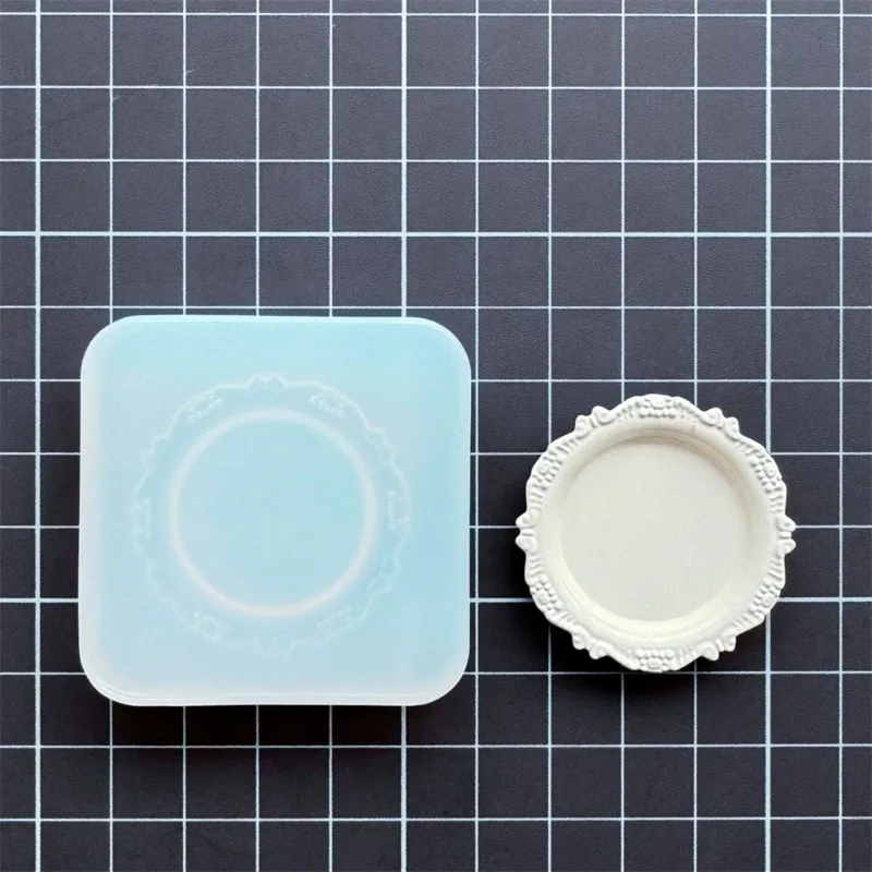 خفيفة للغاية الطين دمية أدوات المائدة الصغيرة/أطباق فاكهه/طبق قالب من السيليكون الأشعة فوق البنفسجية الغراء لتقوم بها بنفسك دمية ديكورات منزلية قالب لوحة لعب الطعام الصغيرة #6