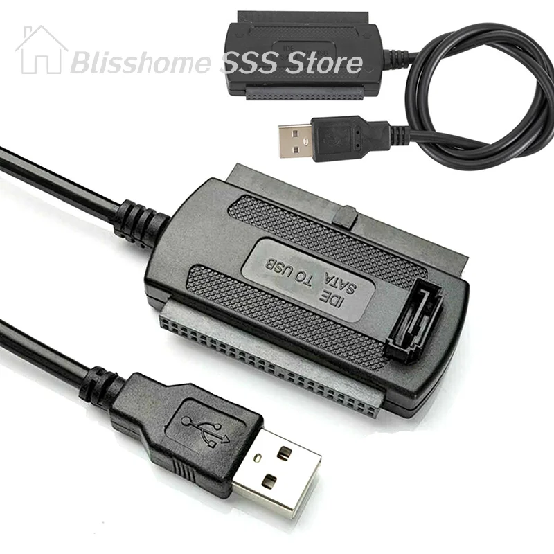 【S】USB 2.0 To IDE Adapter Converter Cable For 2.5 3.5 Inch Hard Drive HD