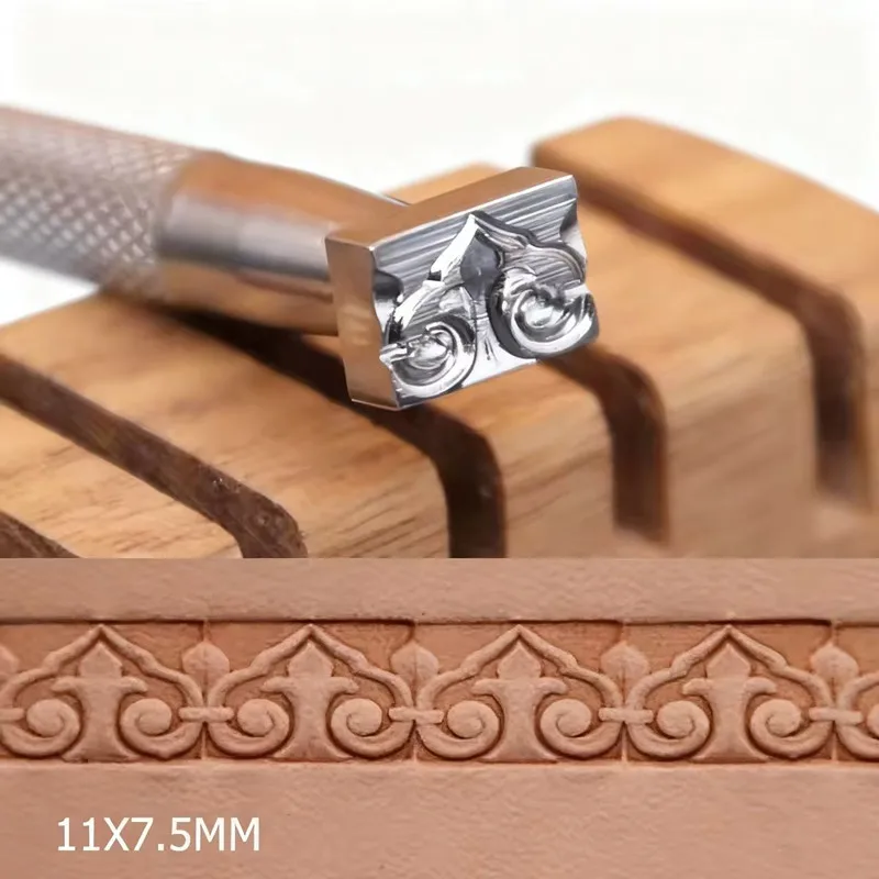 

HB1-1107 Lace Arabesque Stamp 11x7.5mm - 304 Stainless Steel Pattern Tool For Leathercraft | Antique Style Embossing Mold