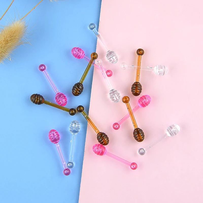 10 Stück kleine leere Lippenstiftbehälter, Lipgloss-Löffel, kleine Löffel für Honig- und Fruchtflaschen, Lippenpflege-Honiggläser, Marmeladen-Lippenfilmboxen