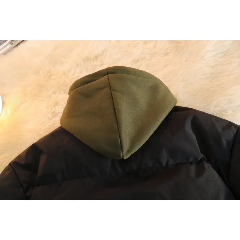 ستان مبطنة بالقطن للرجال، سترة سميكة دافئة بغطاء للرأس للخريف والشتاء، سترة عصرية مريحة على الطراز الياباني للمراهق