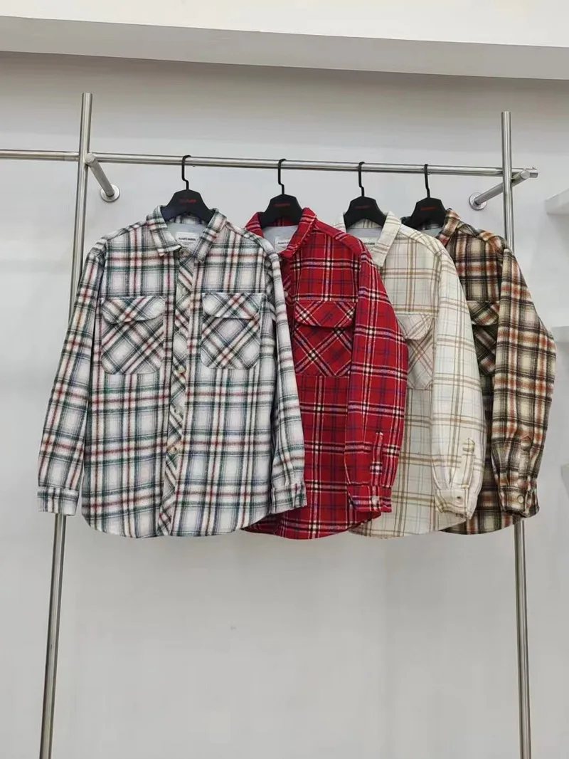 

Thiened Woolen Long Sve Men's irt Loose Workwear Autumn Winter Coat Floing Treaent Faion Urban Sle Youth