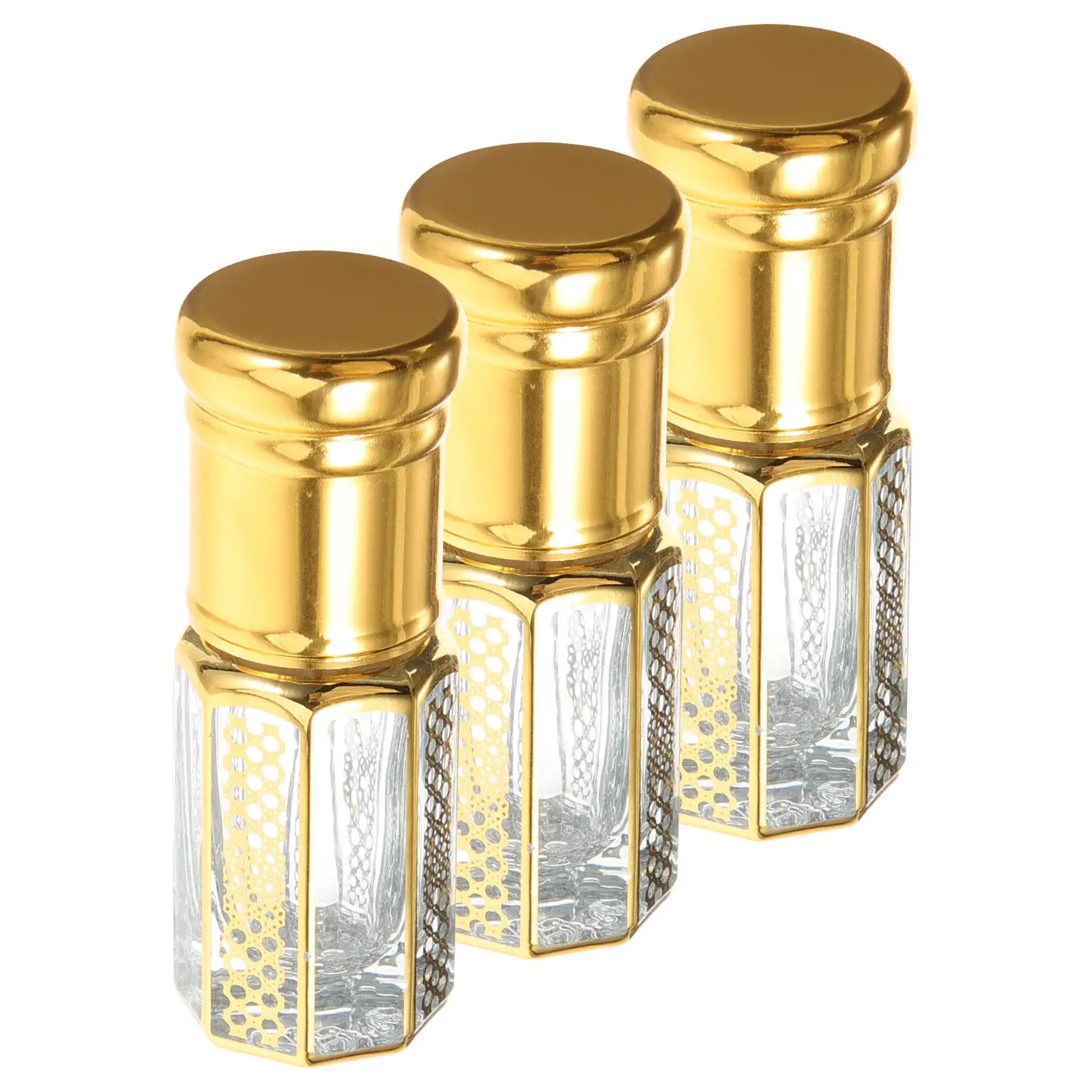 3 botellas vacías de perfume con diseño de rodillo, pequeños recipientes portátiles de vidrio para aceites esenciales, a prueba de fugas, para regalo de mujer