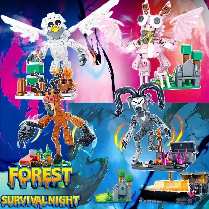 

99 Nights In The Forest Deer Cartoon Doll Building Blocks 99 Nights In The Assembly Model Toys Children's Educational Toys Gifts