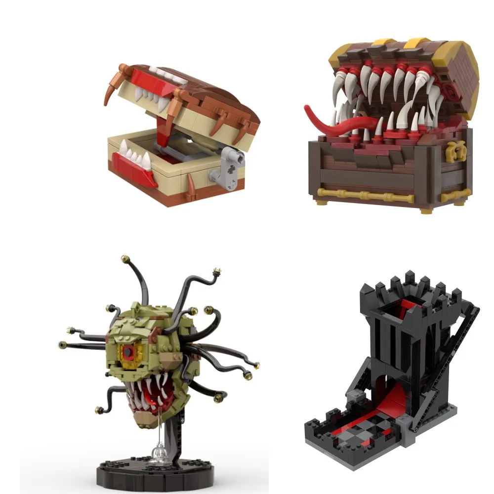 

MOC Horror Games Demo Cannibal Monster Building block kit Dungeonsed-Beholders Character Hearthstone Mimic-Chests Brick Toy