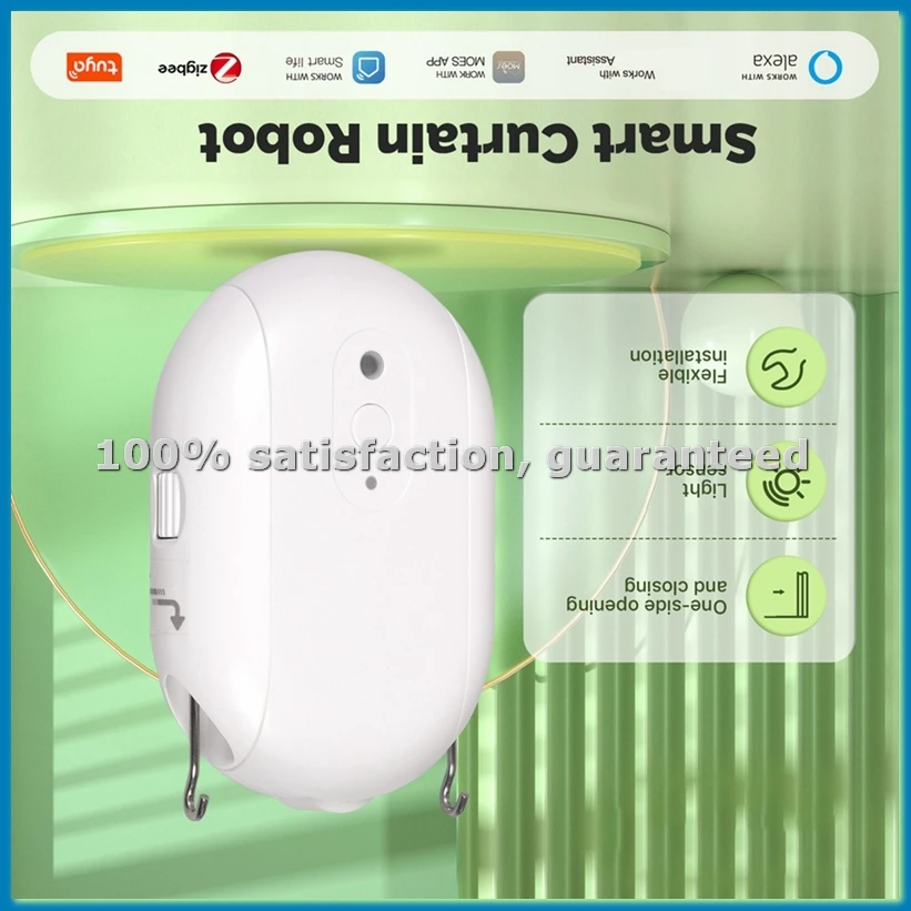 

Умный робот для электрических штор Tuya ZigBee с таймером, автоматическим открыванием/закрыванием, датчиком освещенности и управлением через приложение - A10G