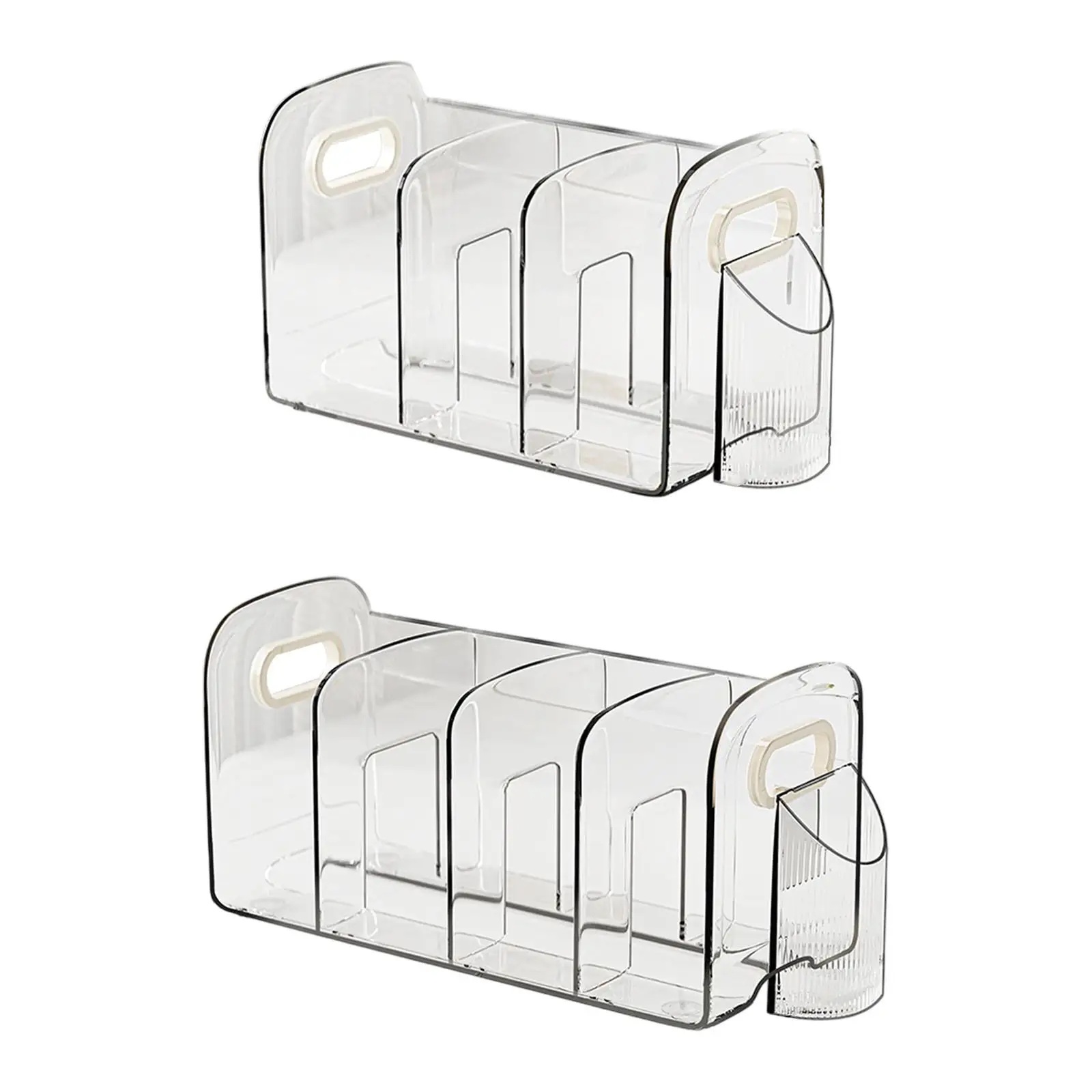 Acrylic Magazine Holder Bookend Vertical Compartments Clear Workspace Sorters Small Bookshelf for Home Office School Accessories