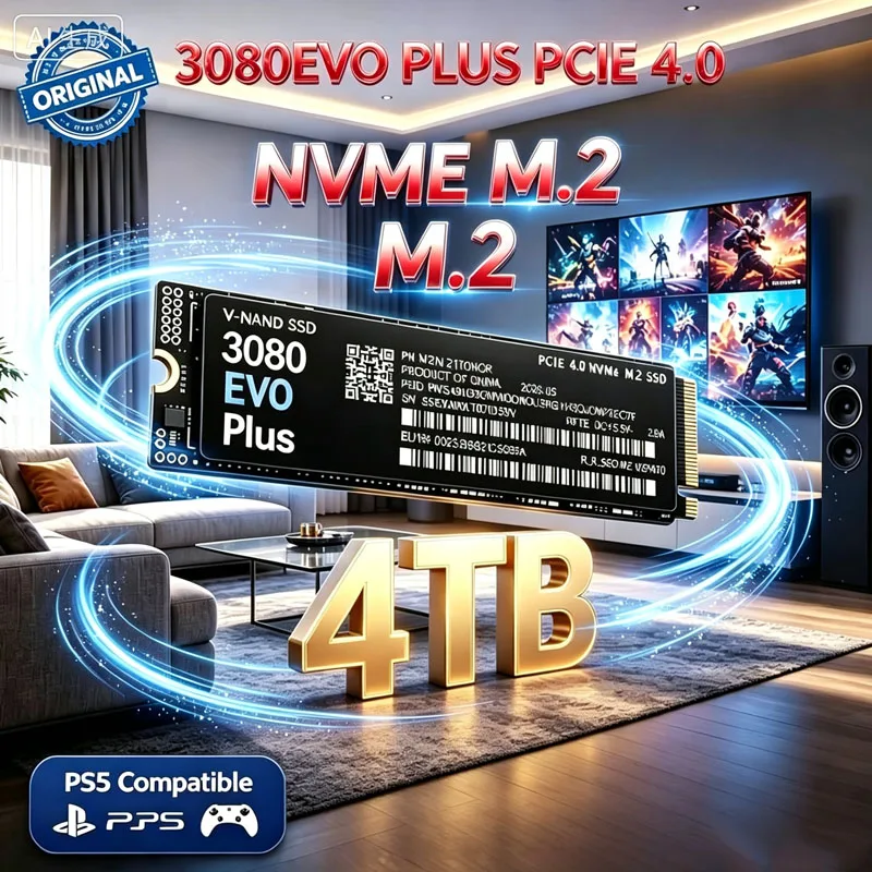 SSD NVMe M.2 2280 interno 3080 EVO Plus PCIe4.0 X4 TLC 3D NAND 500‑4TB Armazenamento de Estado Sólido para PS5, PC Gamer e Desktop