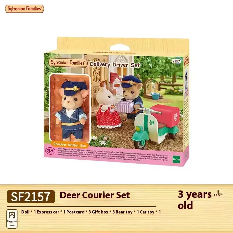 Original genuine product Sylvanian Families Anime Action Figures Deer courier Set Toys Kids Toy Birthday Gift Christmas present