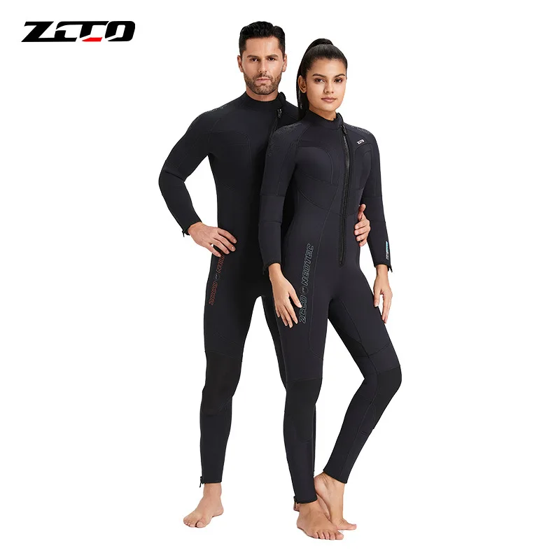 

Wetsuit 5mm Neoprene Diving Suit - Mens Womens Thicken Full Wet Suit, Front Zip Long Sleeve UPF50+ Keep Warm Swimwear for Scuba