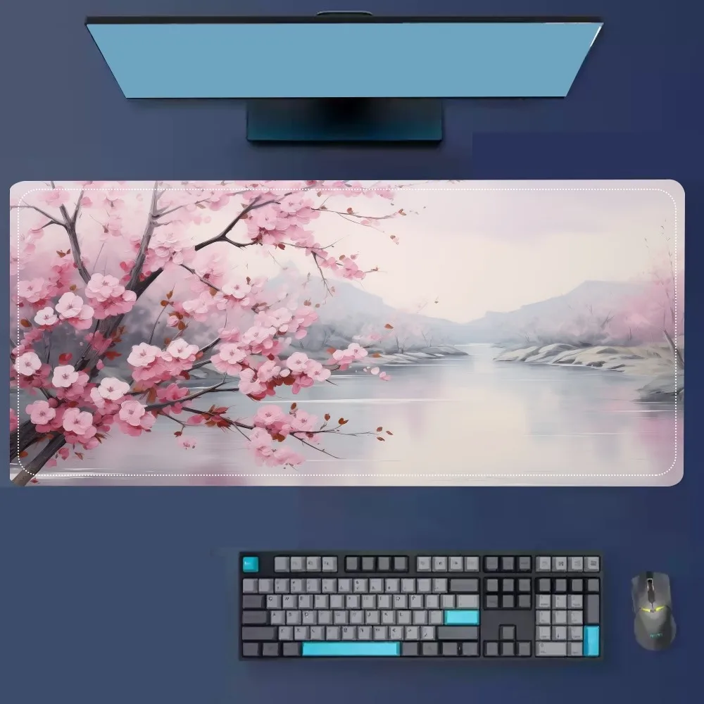 Japan Cherry Blossom Mousepad Mouse Pad Laptop Gaming Accessories Mousepad Large Desk Mat Computer Gamer Keyboard Rug Carpet