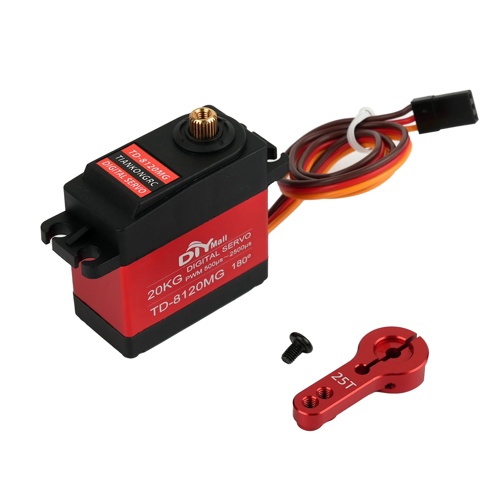 Impermeável Servo Digital para Carro RC, Metal Gear, High Torque, Controle Remoto, Modelo Veículo Toy, 180 Ângulo, 270 Ângulo, 20kg, TD-8120MG