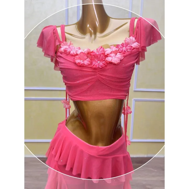 Costumes de danse du ventre orientale personnalisés, haut de taille Sexy, jupe longue enveloppant les hanches, vêtements d'entraînement, robe de spectacle de danse moderne