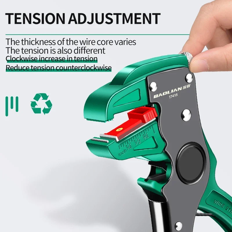 Picture 6: BAOLIAN MF Duckbill Wire Stripper Automatic Wire Stripper Length Adjustable Flat Wire Cutter Wire Stripper For Electrician
