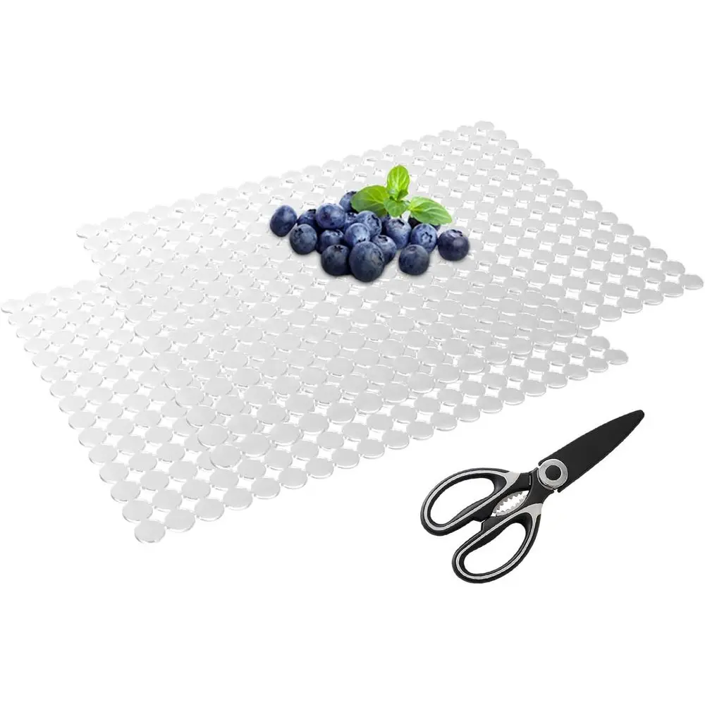 

Набор из 2 прозрачных силиконовых ковриков для раковины с ножницами, для слива воды, легко моются, можно обрезать, 15,7x11,8 дюймов