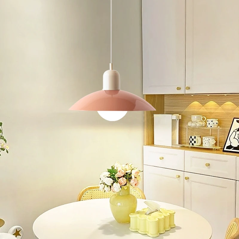 Mid-style Nordic Color Macron Cining Room Bedroom Lighting Chandelier Simple Modern Bauhaus Dining Table Chandelier Study Lamp view 4