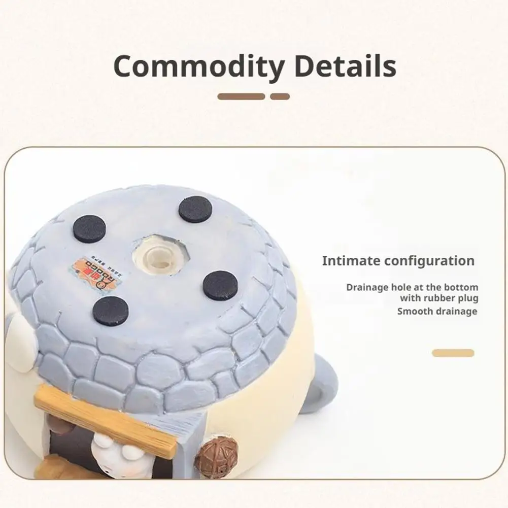 لطيف كيتي الثعلب وعاء نبات صغير الراتنج زارع نباتات للمنزل مكتب عمل زخرفة صغيرة الجنية حديقة الزهور الديكور