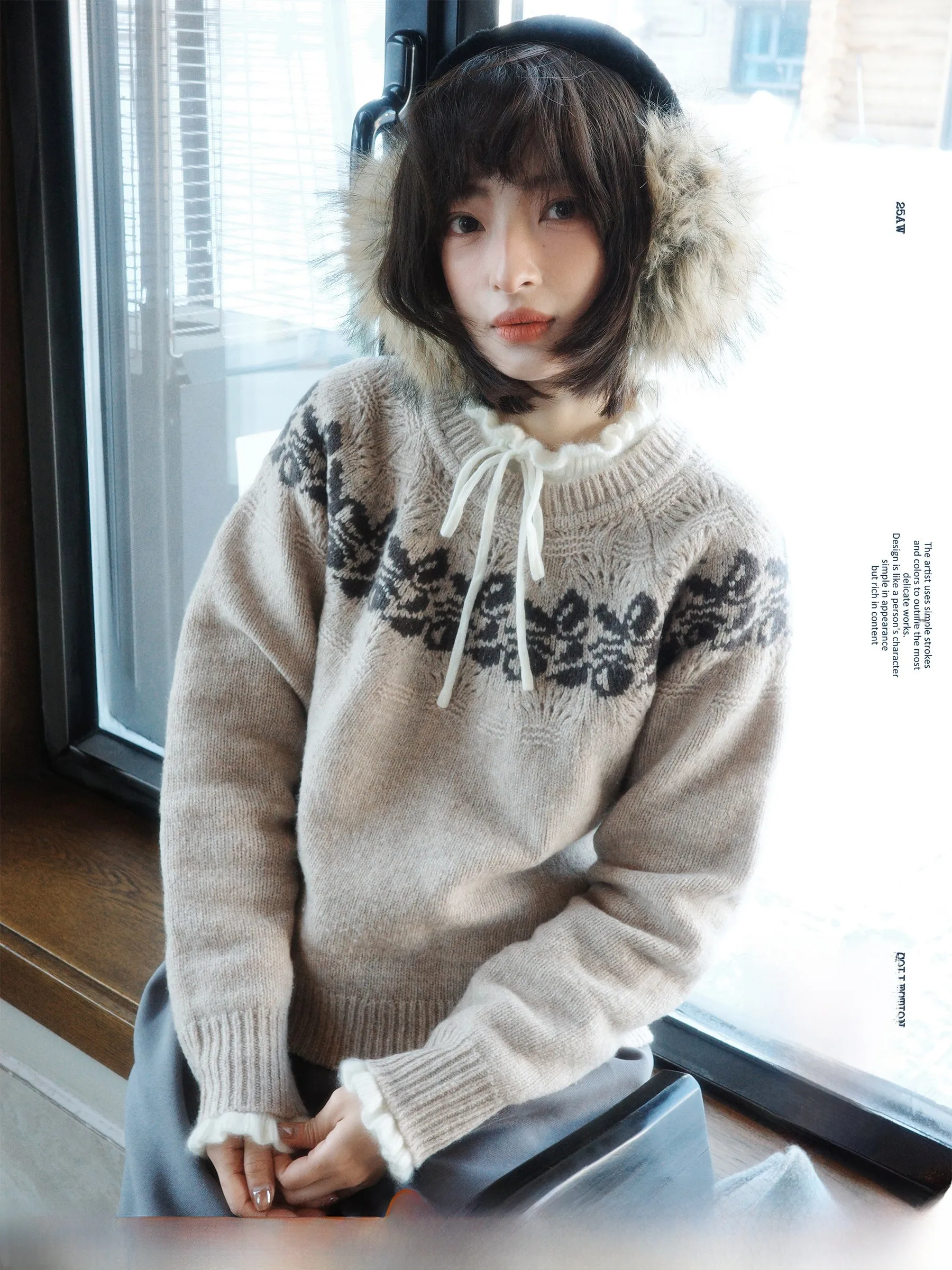 

Ретро-свитер из шерсти с узором Фэр-айл, мягкий хлопок, белый, для работы, с эффектом объемного плетения...