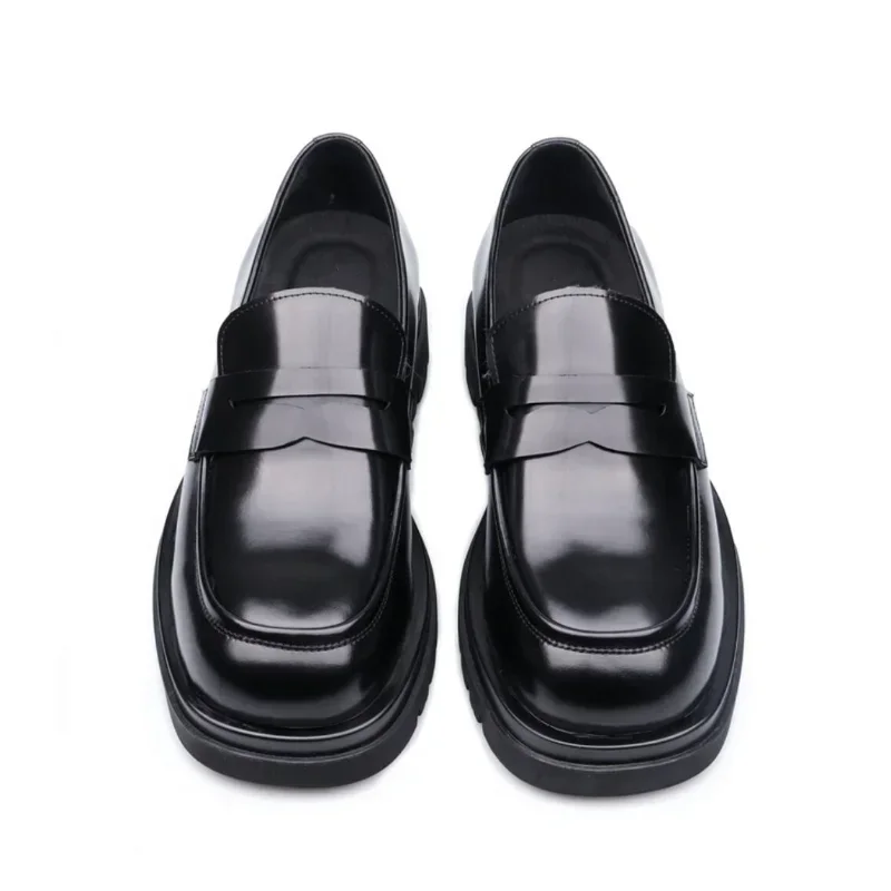 Men Dress Casual Shoes High-End Cow Leather Slip-On Office Business Shoes Thick-Sole Wedding Shoes Fashioner Loafers 