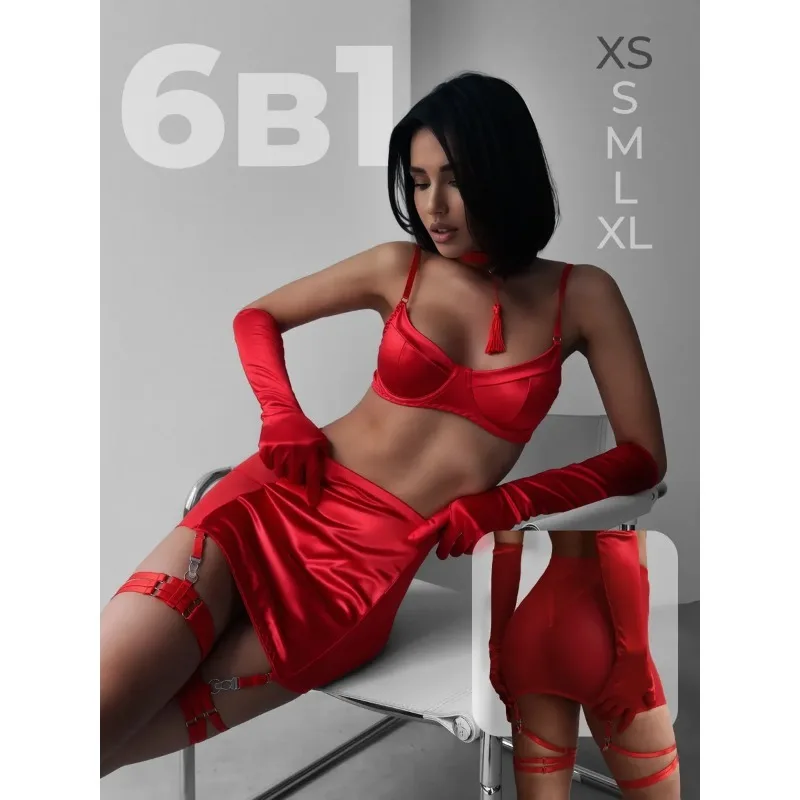 

Choker Tassel Sexy Lingerie Set Women 5-Piece Club Brief Underwear Set Garter Kit