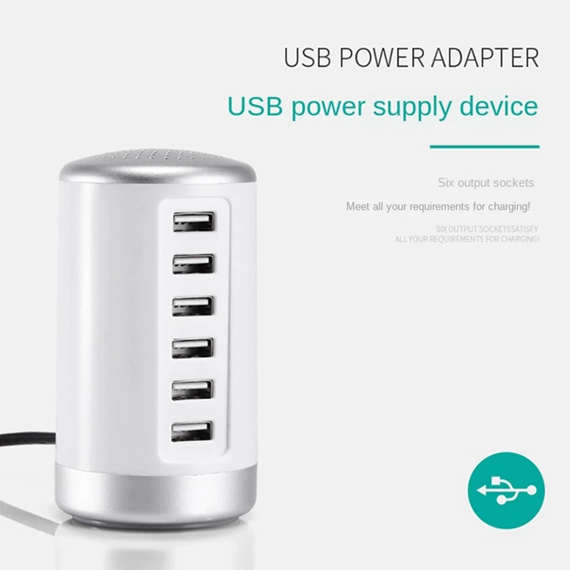 

1 PCS USB Multiport Charger Fast Charge Charger Charger Hub 6 Port Fast Charge Charger US Plug,B