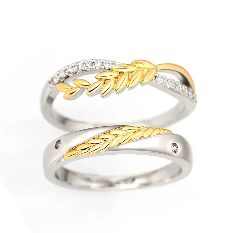 2026  Delicate Couple Wedding Rings Exquisite Fashion Daily Wearable Finger Jewelry for Lovers Trendy Wheat Shape Accessories