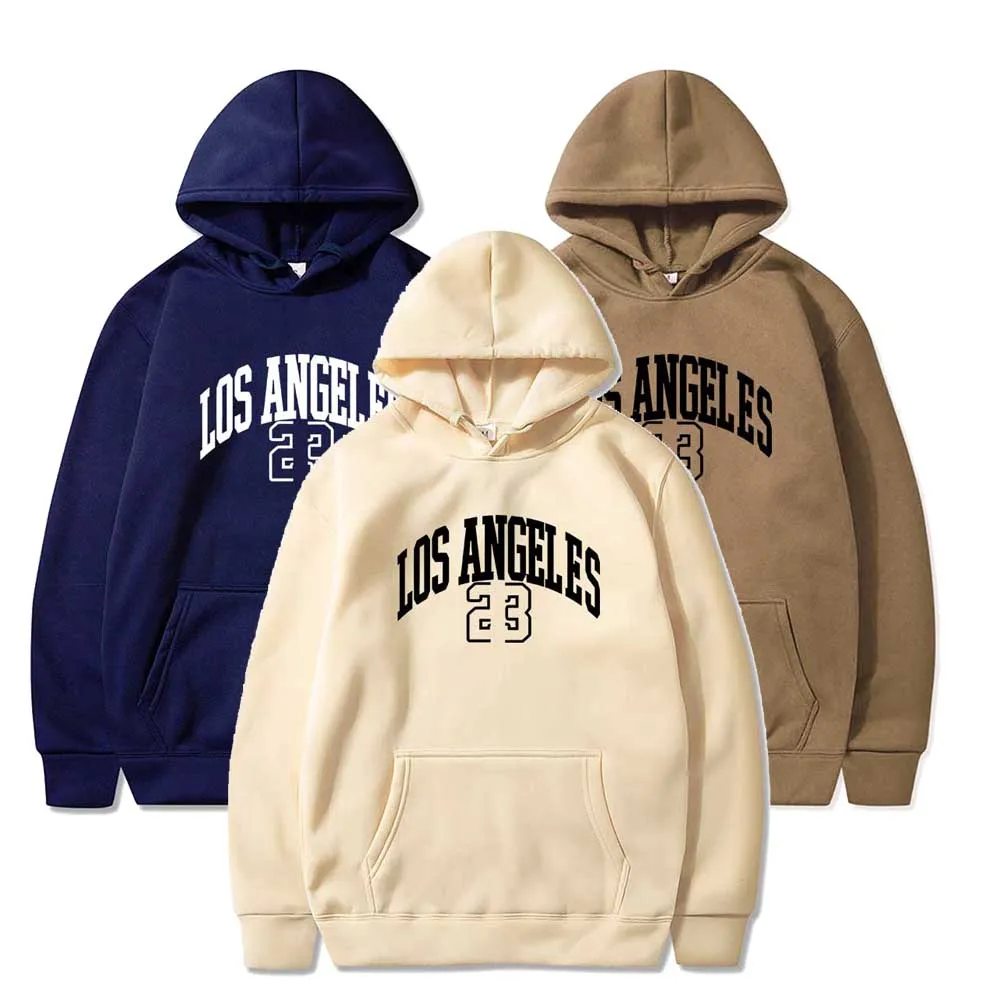 LOS ANGELES 23 Printed Hoodie Men's/Women  Autumn and Winter Fleece-lined Thickened Fashion Brand Ins Loose Cas...