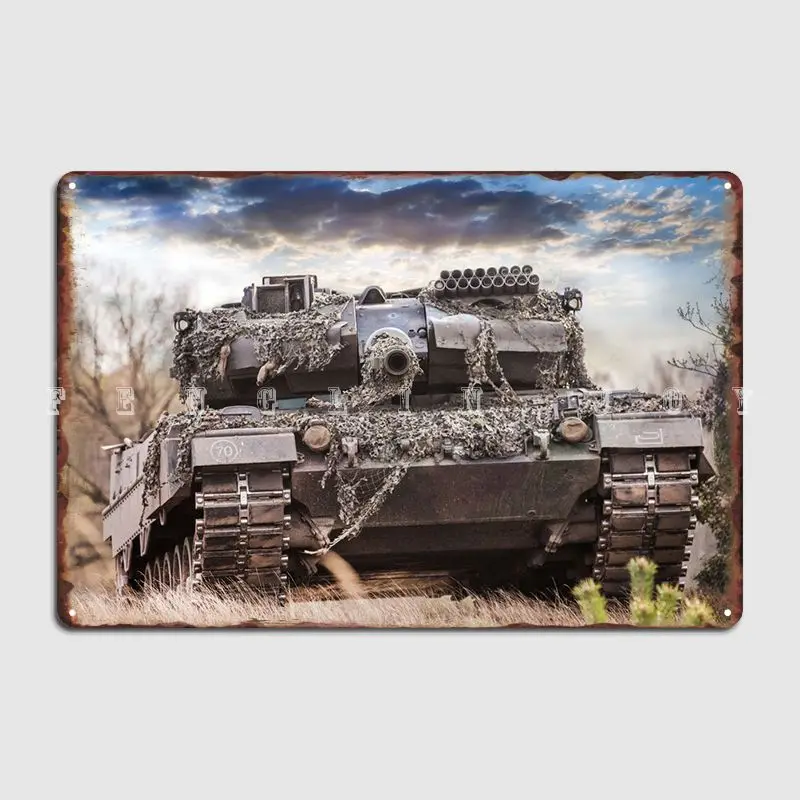 German Main Battle Tank Metal Sign Wall Pub Living Room Custom Mural Painting Tin Sign Posters