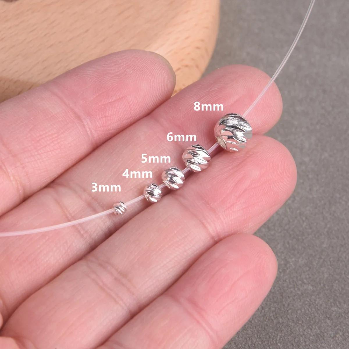 3mm 4mm 5mm 6mm 8mm Round Carved Gold Silver Color Brass Metal Loose Beads Lot For Jewelry Making DIY Crafts Findings