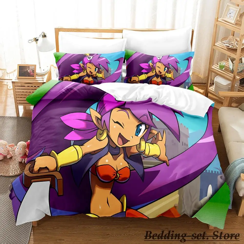 

Shantae Half-Genie Hero Bedding Set Single Twin Full Queen King Size Bed Set Adult Kid Bedroom Duvetcover Sets Anime Game